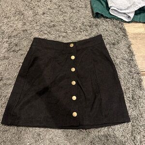 Black Button-Up Women's Skirt